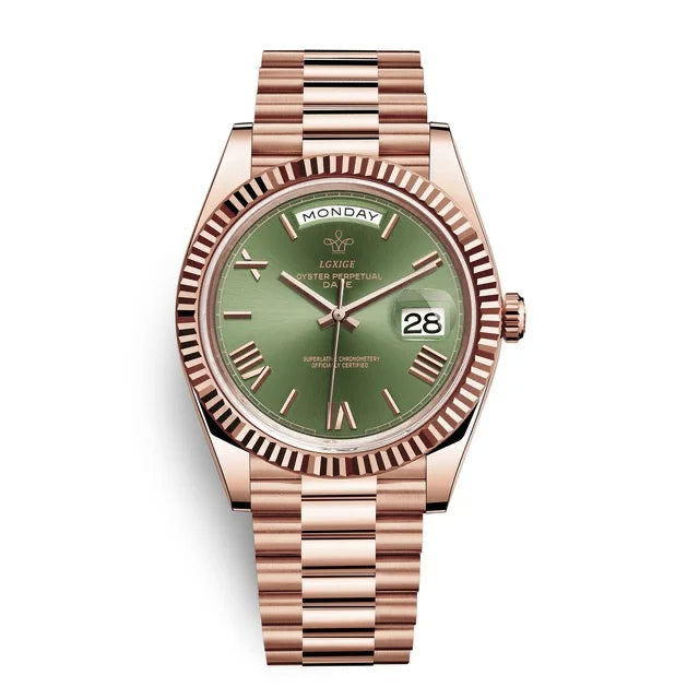 Montre automatique pour homme avec affichage du jour et de la date – Intemporelle et élégante