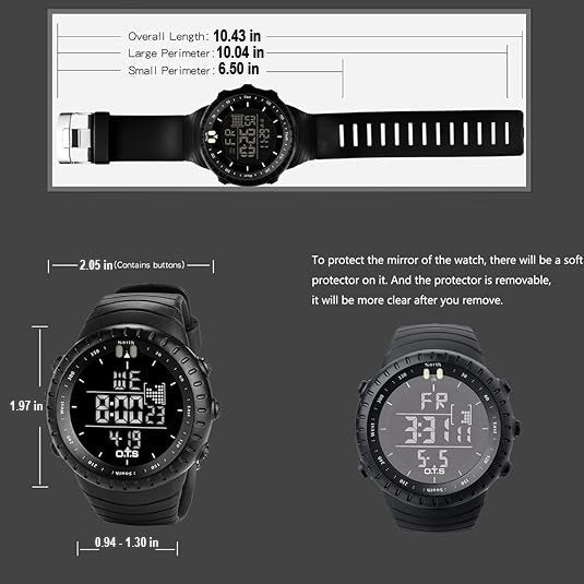 Montre de sport numérique étanche pour homme