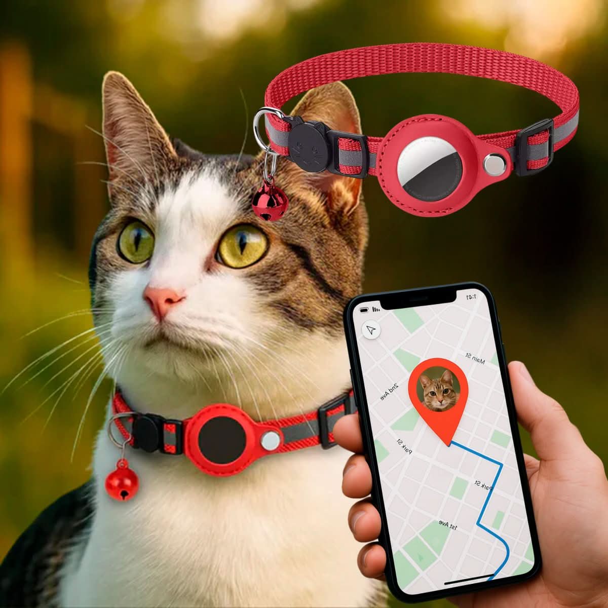 Olvoria | GPS Collar for Cats with Reflective Design