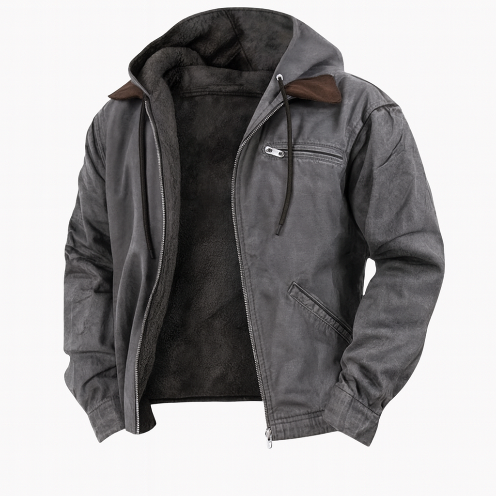 Olvoria | Men's Hooded Jacket with Sherpa Lining