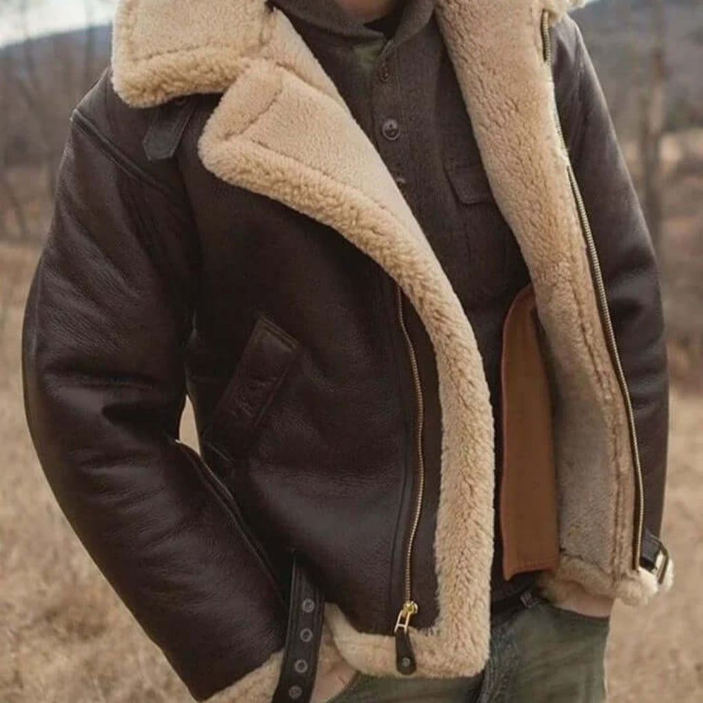 Olvoria | Men's Shearling Lined Aviator Jacket