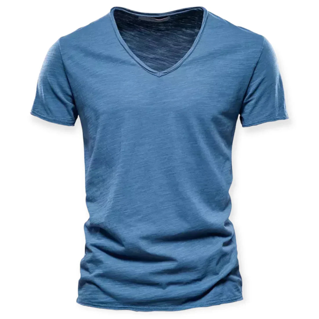 Olvoria | Men's V-Neck T-Shirt with Distressed Collar