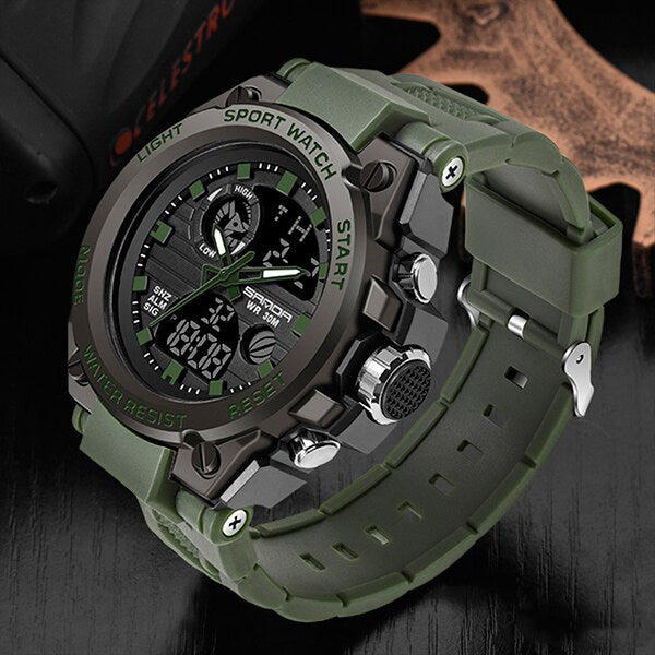 Olvoria | TitanGuard Military Men's Watch – Robust Multifunctional Analog & Digital Watch