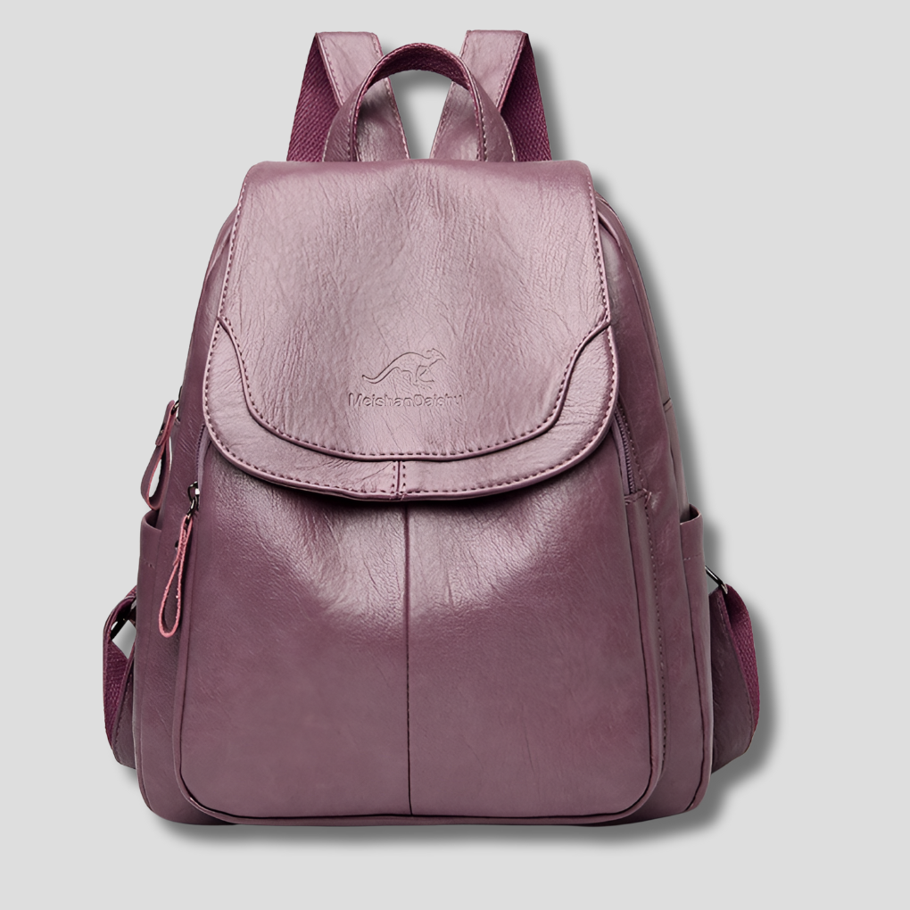 Olvoria | Women's Anti-Theft Backpack with Embossed Detail