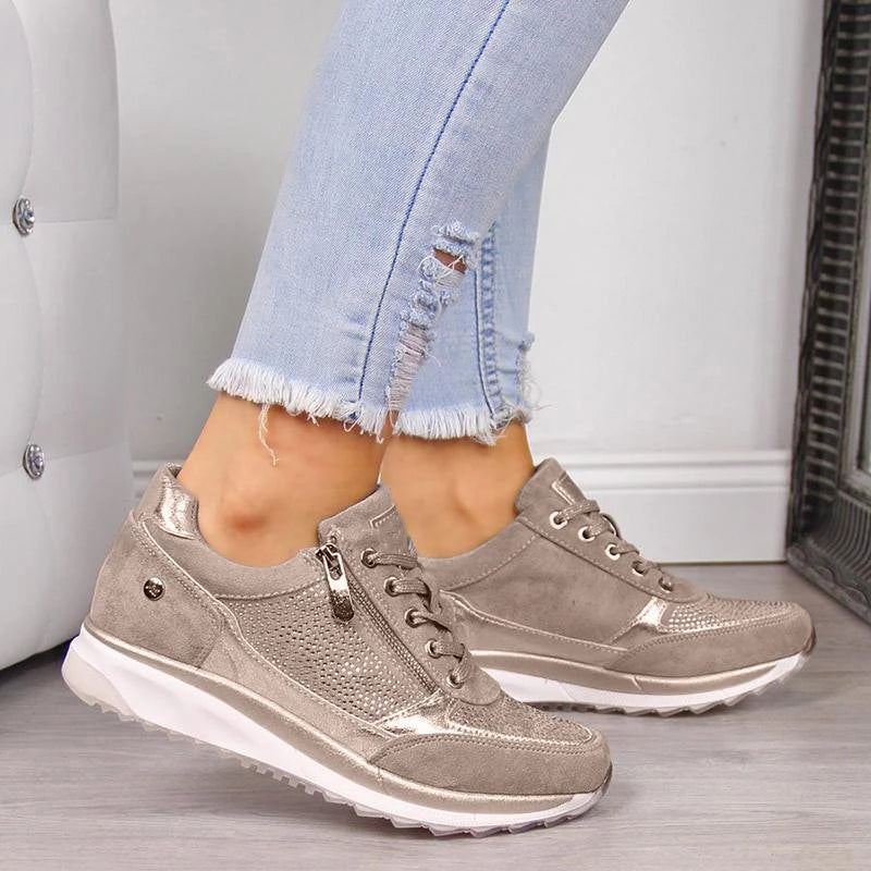 Olvoria | Women's Fashion Sneakers with Side Zip