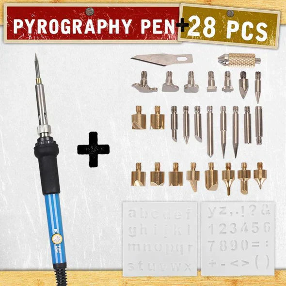 Olvoria | Wood Burning Kit | Adjustable Temperature & 28 Tips | Creative Hobby