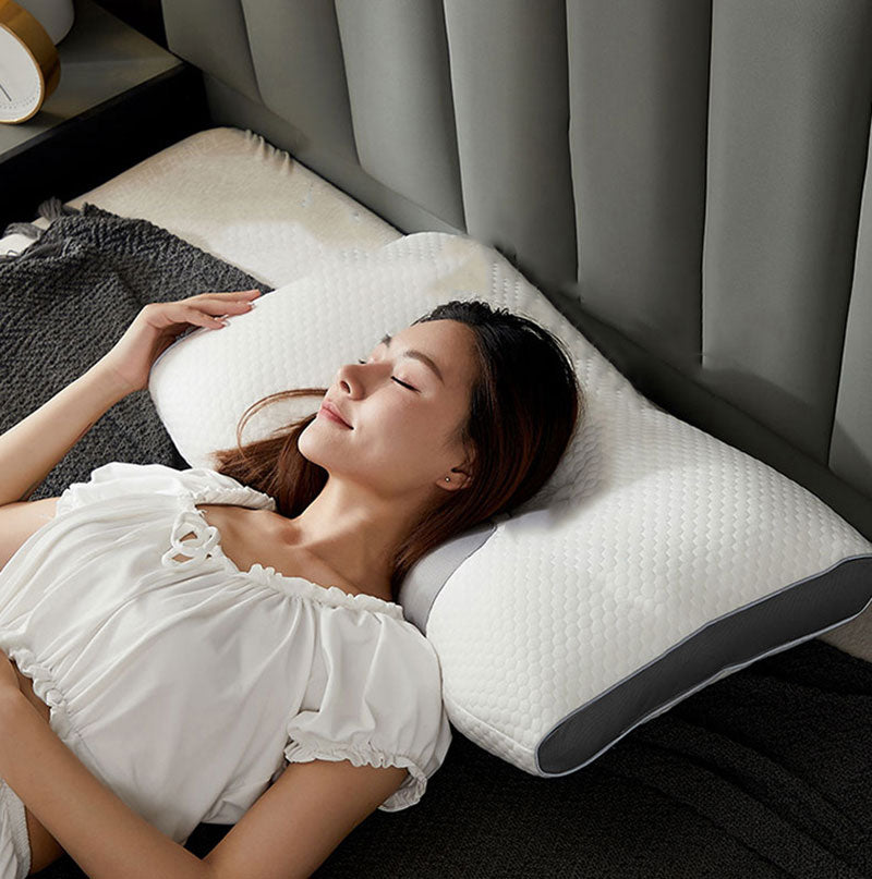 Oreiller hybride pour dormeurs sur le dos et le côté – soutien cervical et des épaules