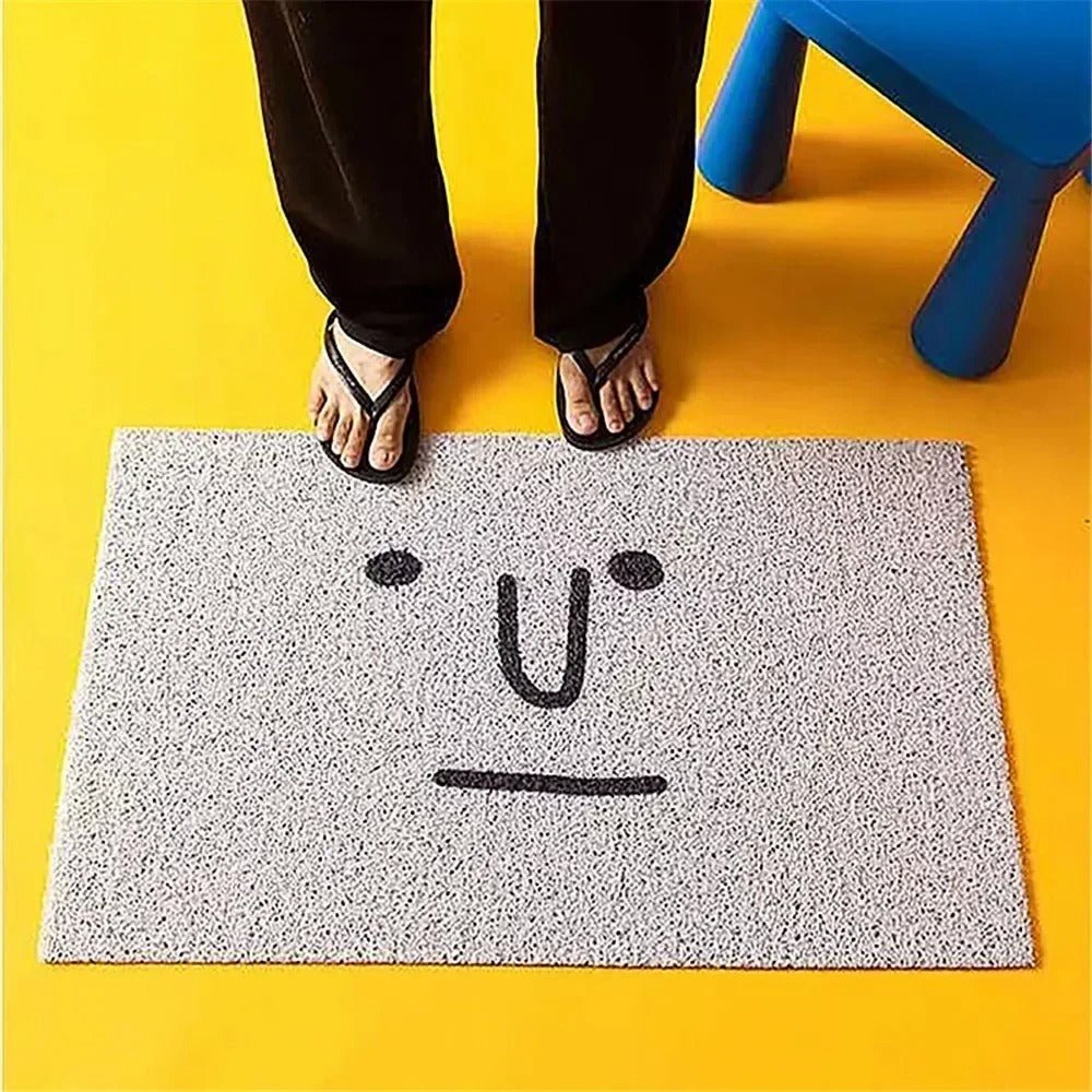 Paillasson d'entrée motif emoji avec dos antidérapant pour couloir et entrée