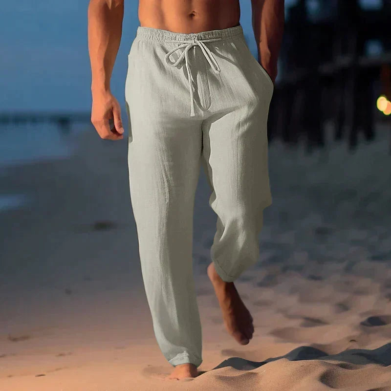 Pantalon lin décontracté homme pour l'été