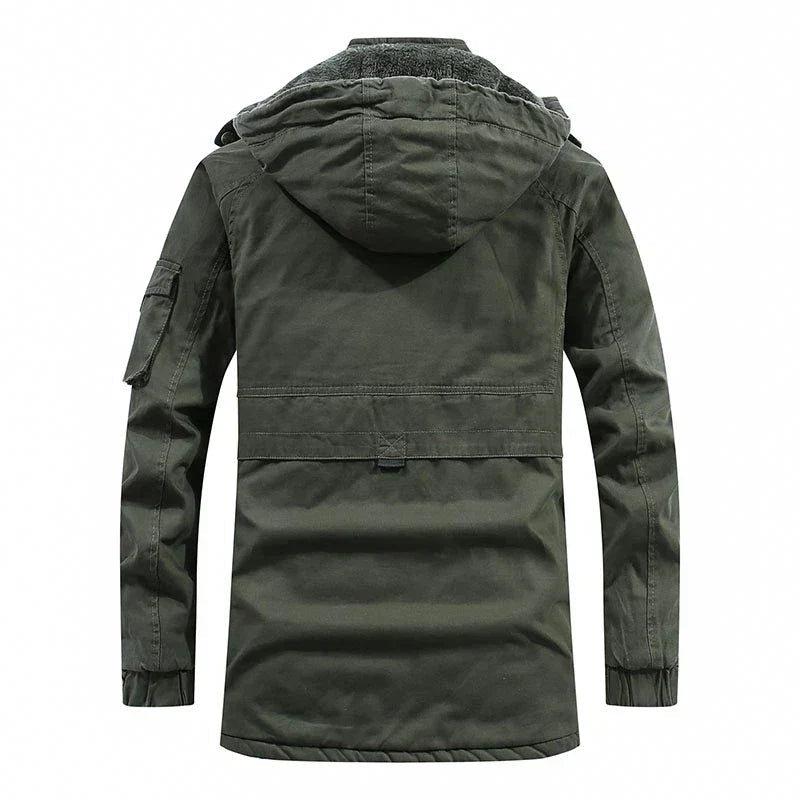 Parka d'hiver homme à capuche et doublure polaire