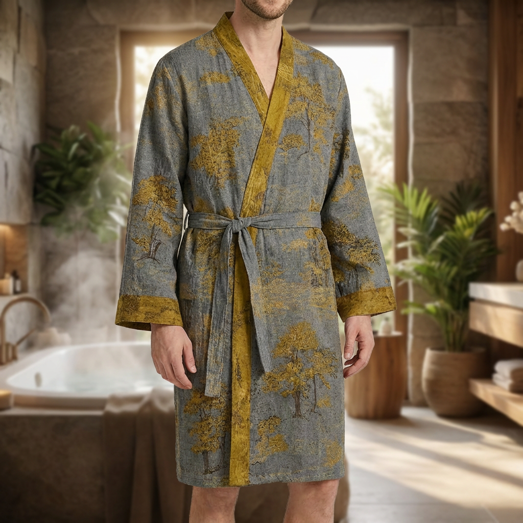 Peignoir kimono léger en coton pour homme