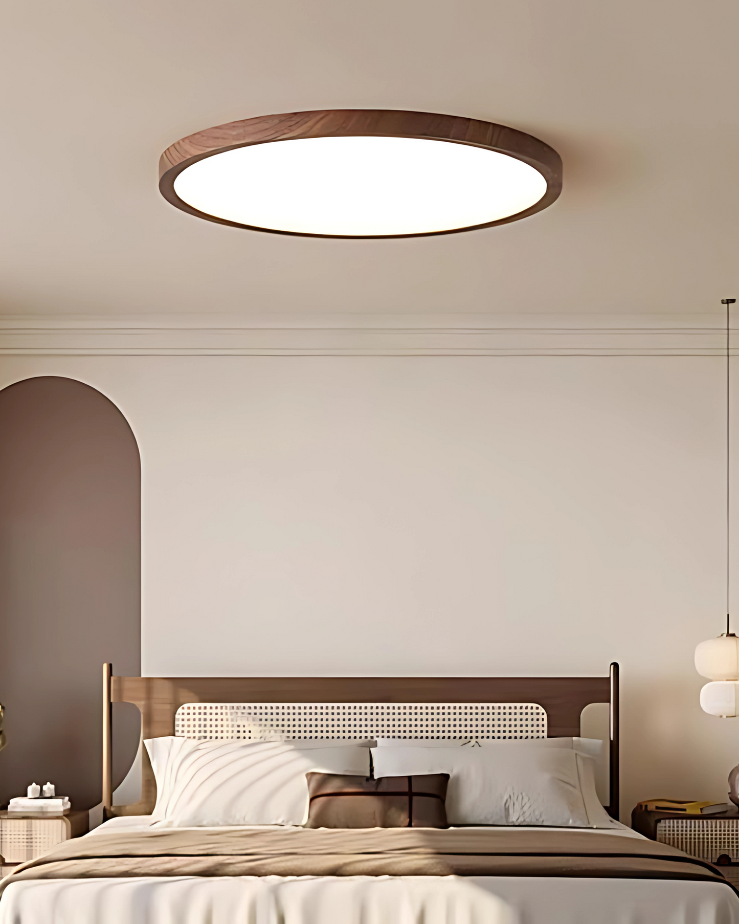Plafonnier ultra-plat en bois pour salon et chambre à coucher