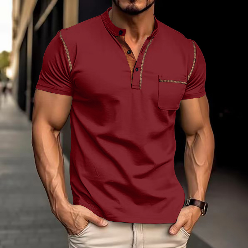 Polo en coton pour homme, bleu – confort polyvalent pour le loisir