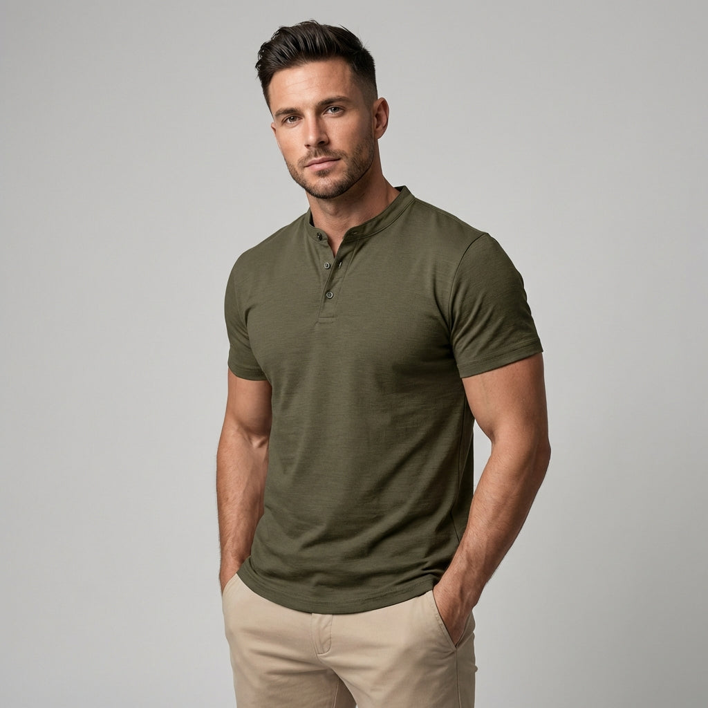 Polo henley pour homme