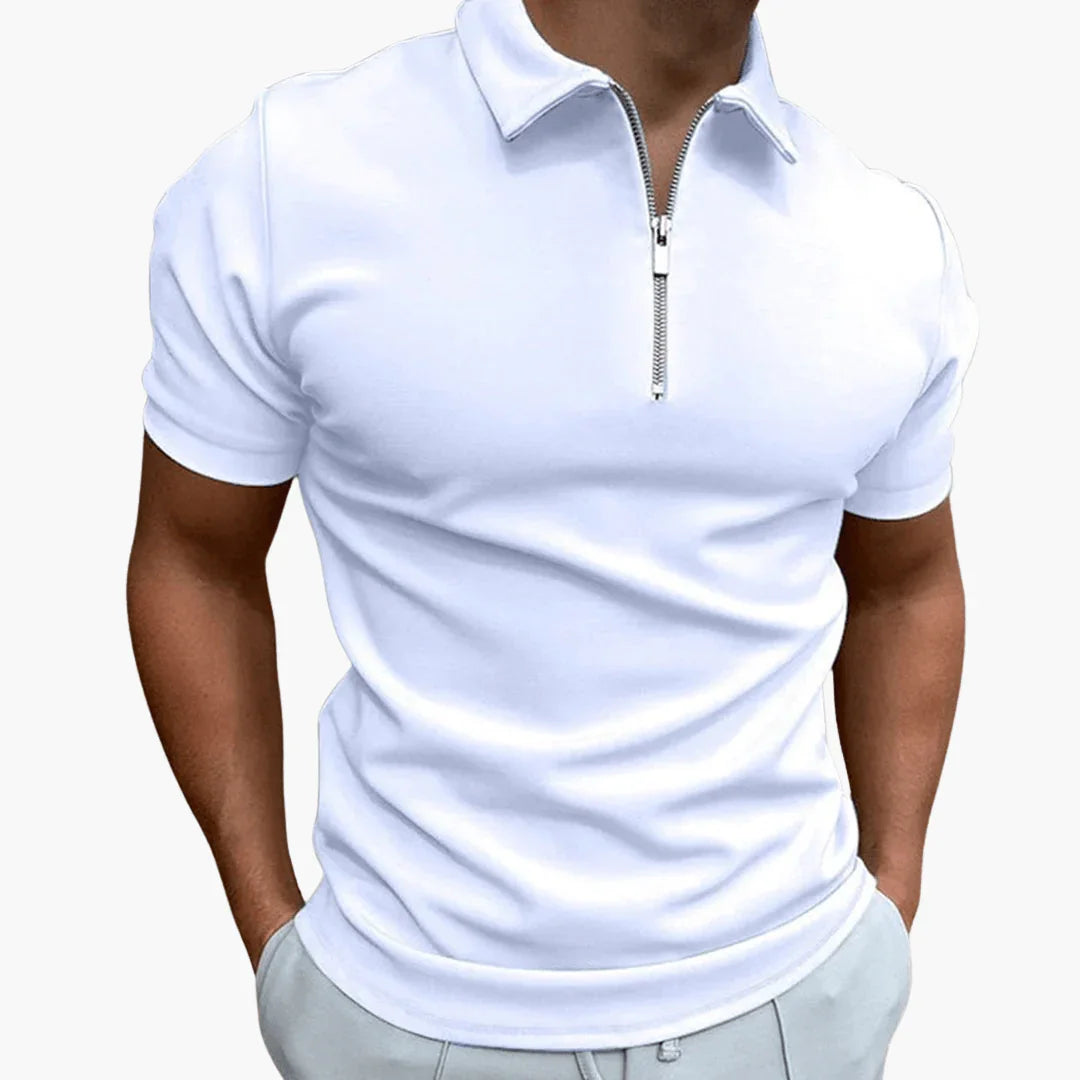 Polo homme à fermeture éclair, confortable et élégant
