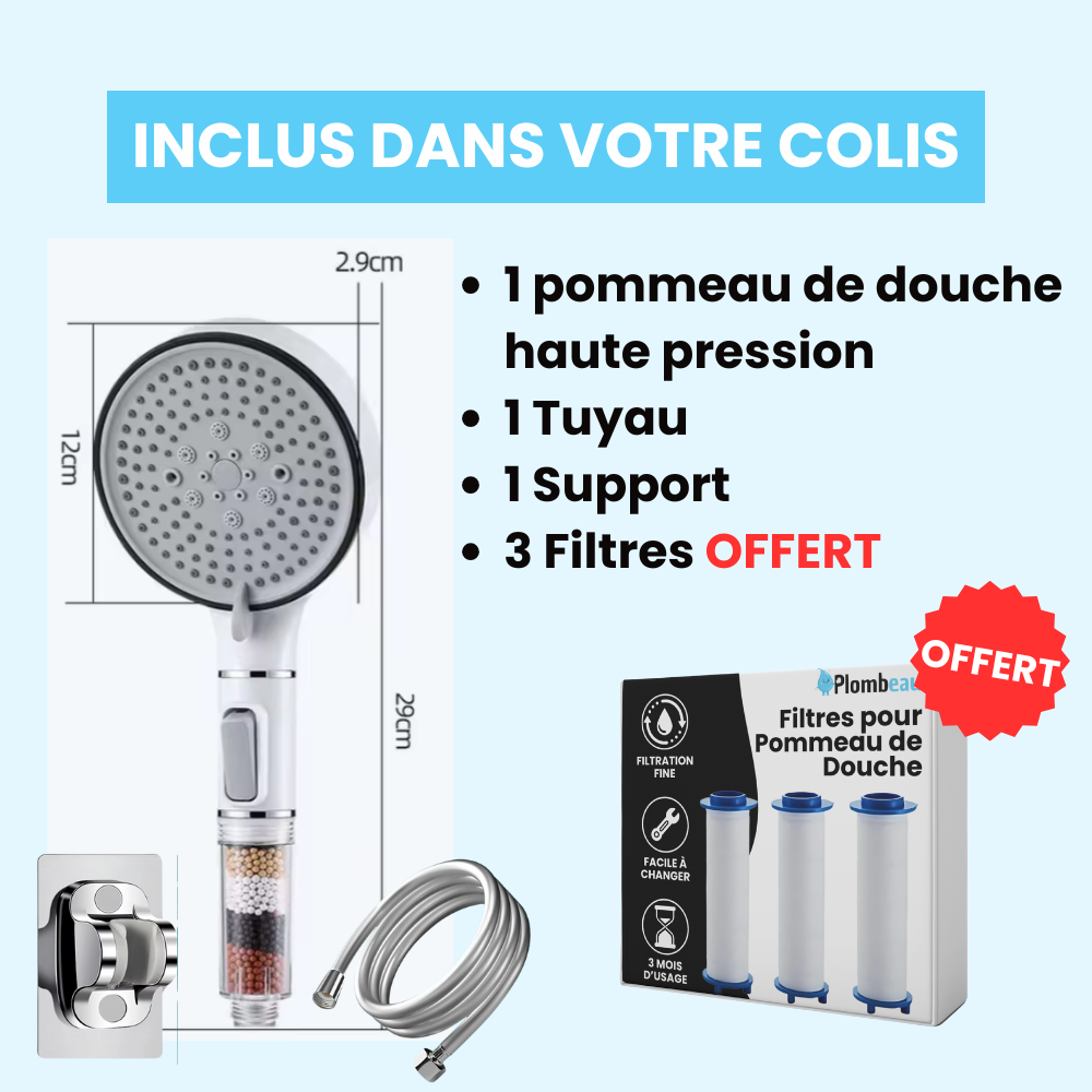 Pomme de douche anti-calcaire