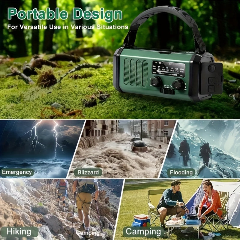 Poste radio d'urgence tout-en-un avec lampe torche et chargeur