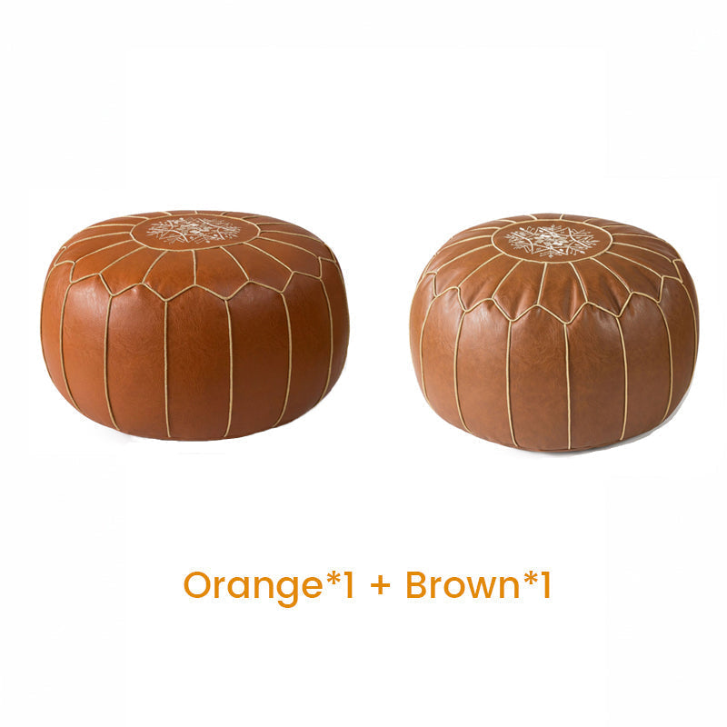 Pouf brodé à la main avec compartiment de rangement caché