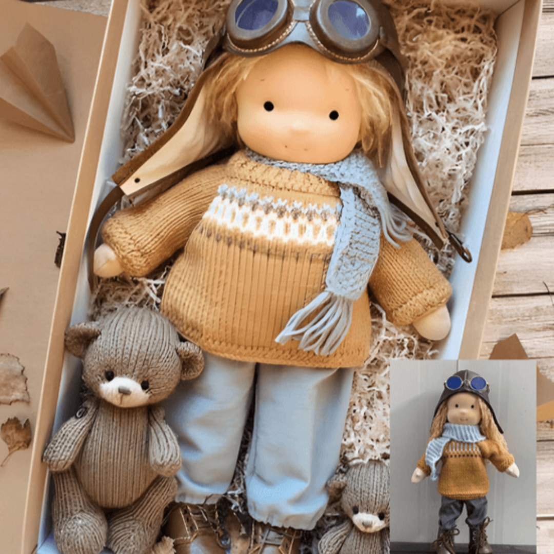 Poupée faite main en peluche douce – jouet waldorf