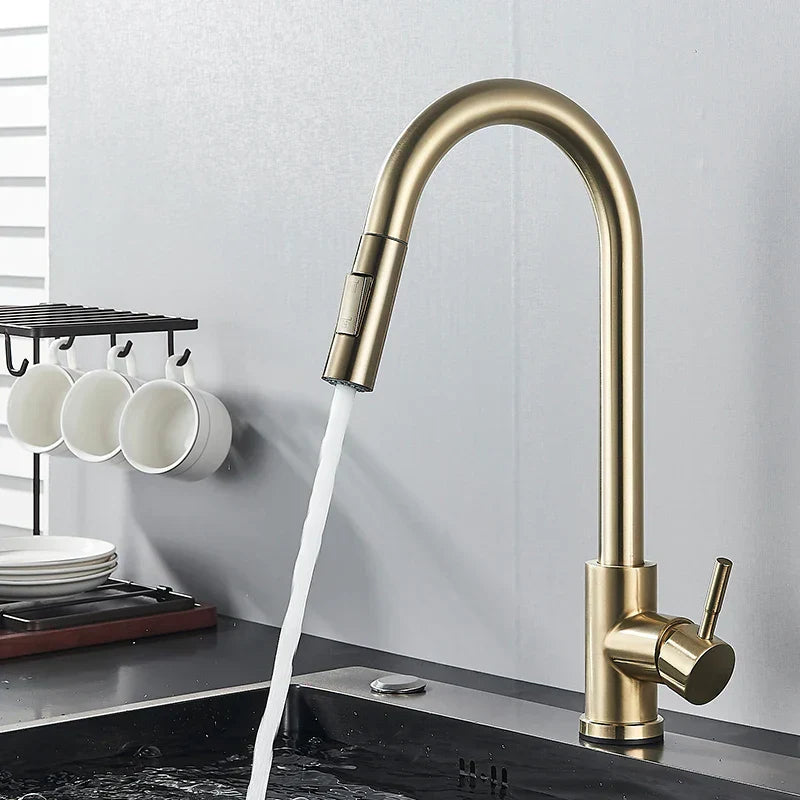 Practical and Elegant Kitchen Faucet with Pull-Out Function