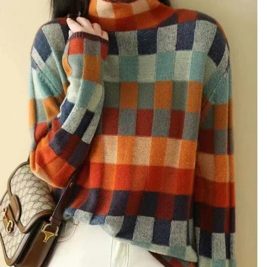 Pull à carreaux