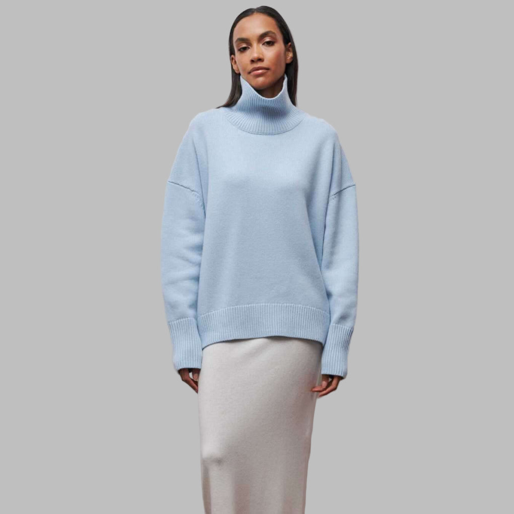 Pull à col roulé en maille oversized pour femme