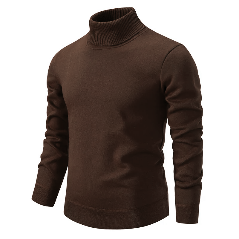 Pull à col roulé tricoté slim fit pour homme