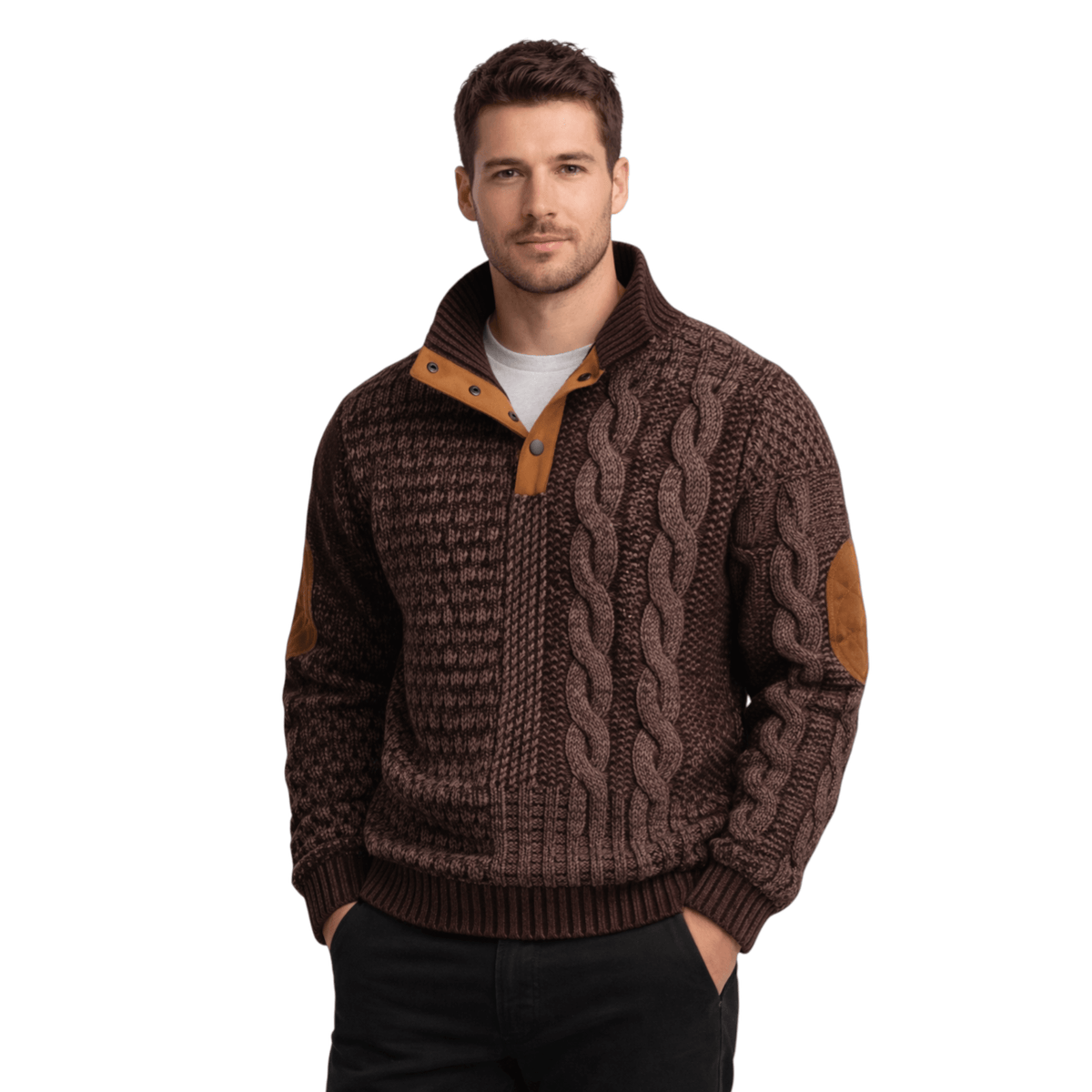 Pull classique à col montant pour homme