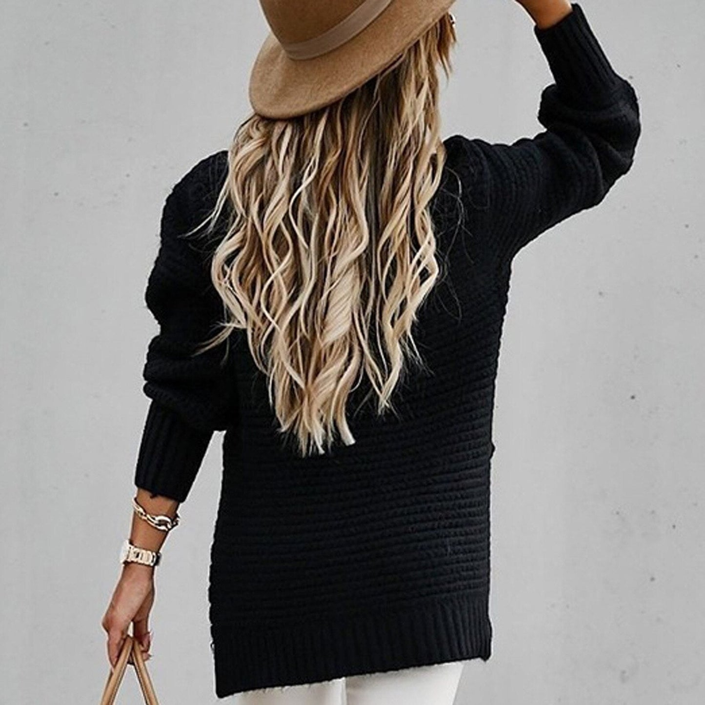 Pull élégant à col demi-montant pour l'automne