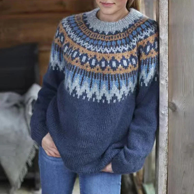 Pull norvégien pour femme - chandail d'hiver douillet
