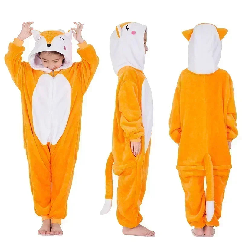 Pyjama combinaison en polaire licorne – Pyjama mignon avec corne et oreilles pour filles