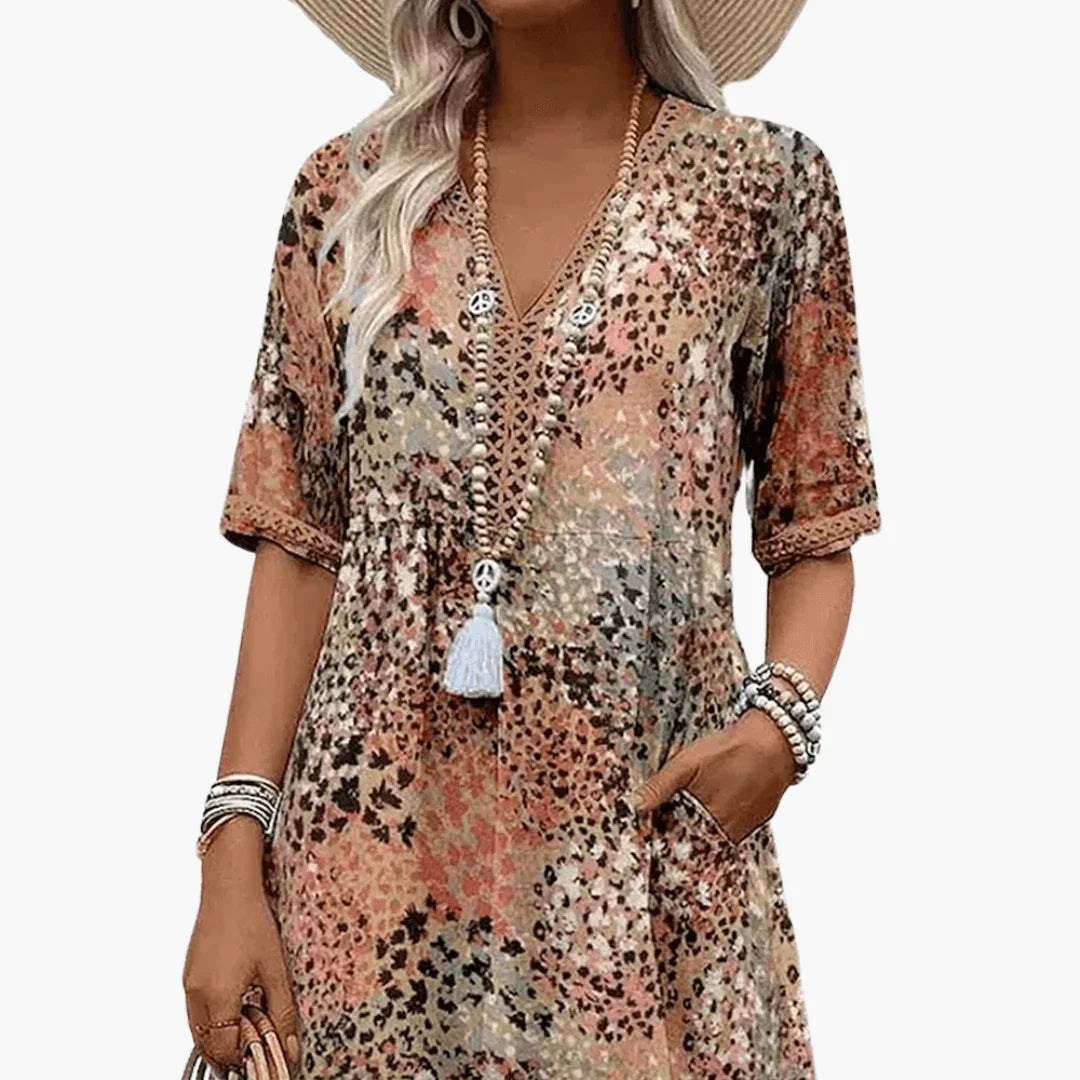 Robe d'été imprimée, légère et fluide
