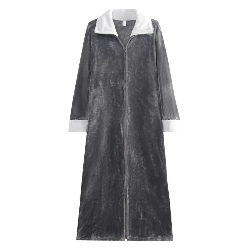 Robe de chambre longue zippée