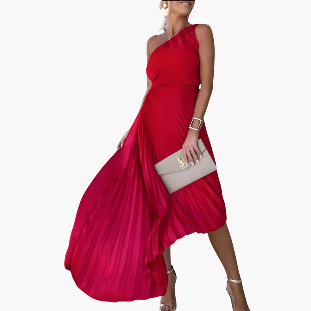 Robe de soirée asymétrique sans manches longueur cheville pour femme