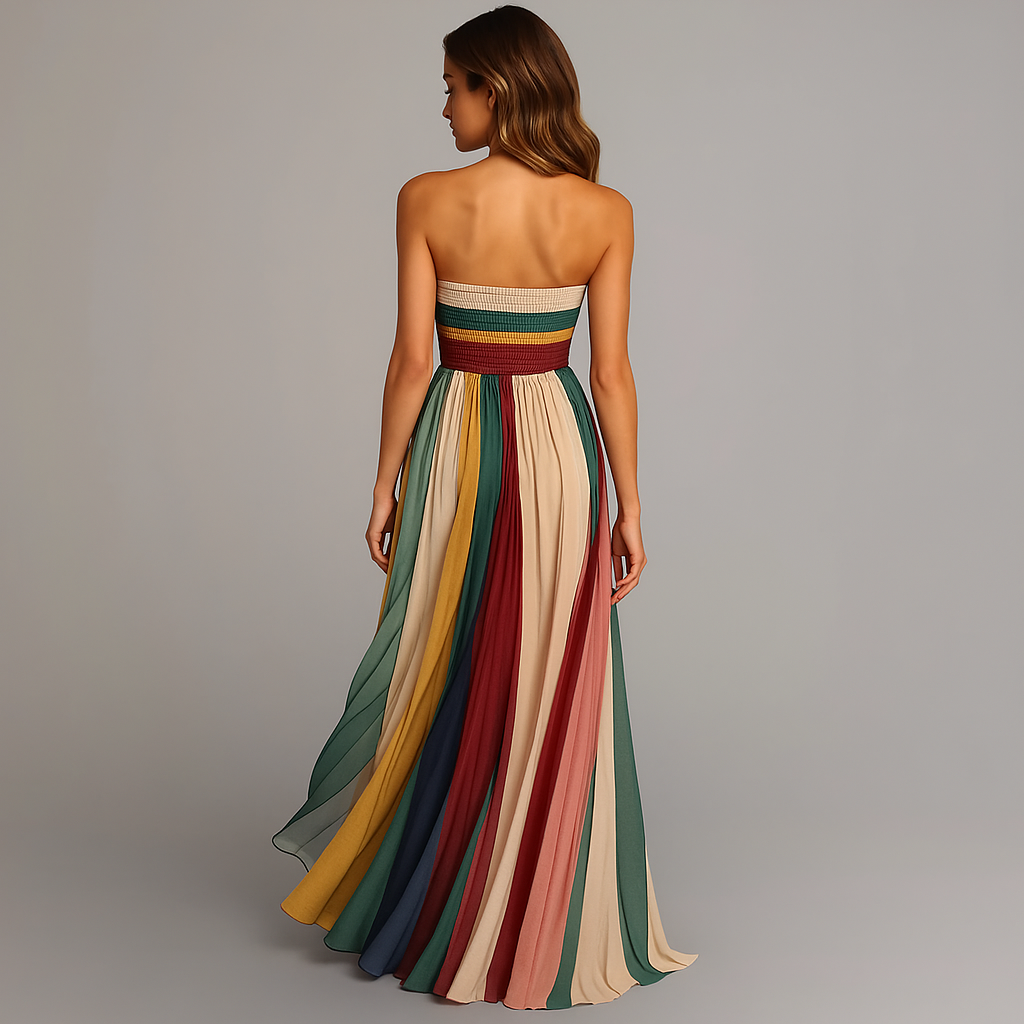 Robe maxi évasée bustier pour femme