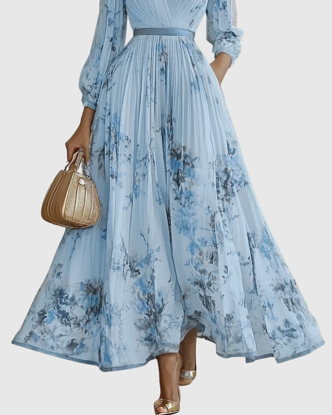 Robe midi évasée sans manches pour femme