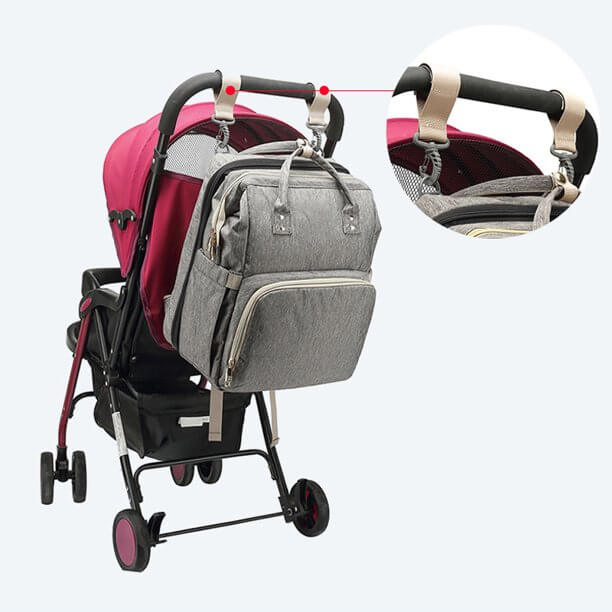 Sac à dos à langer avec lit bébé pliable – design imperméable à plusieurs poches