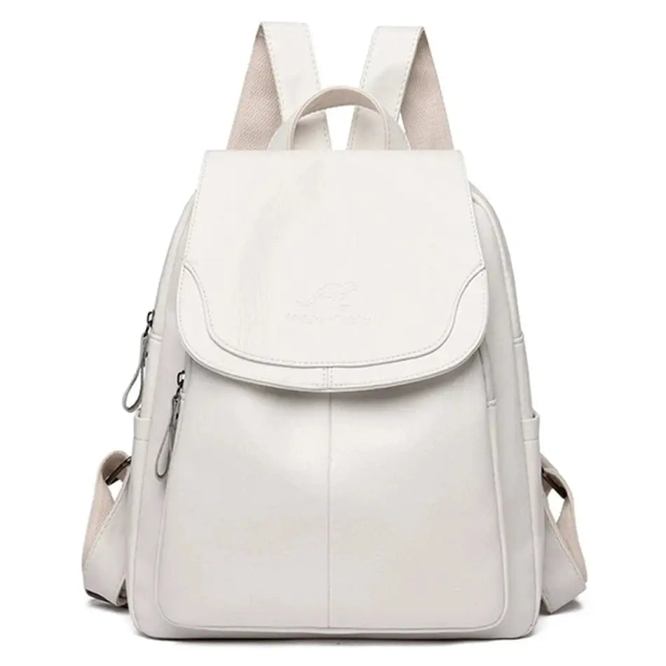 Sac à dos en cuir véritable pour femme – élégance urbaine et design anti-vol