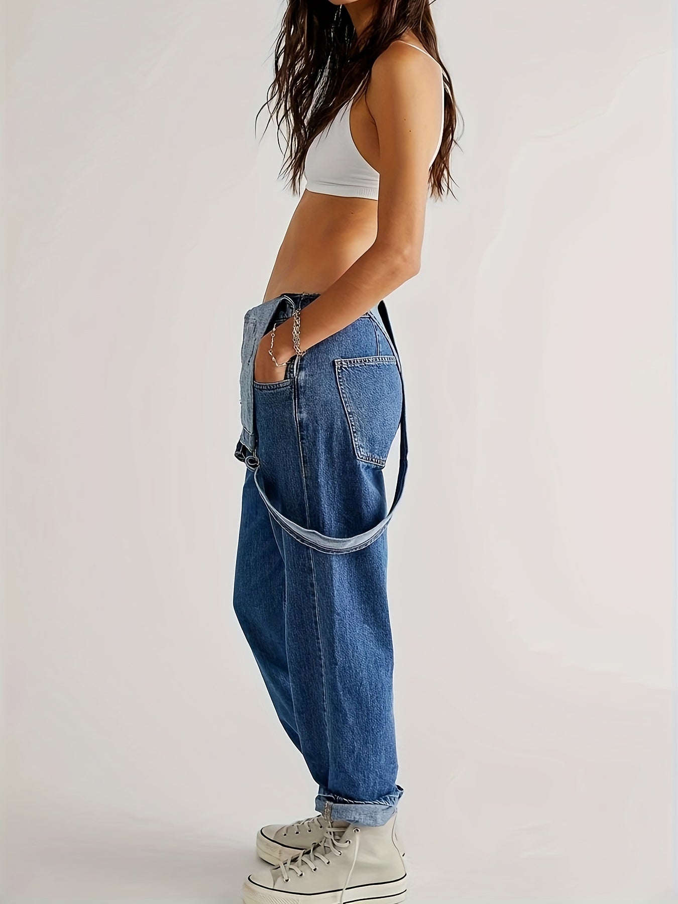 Salopette en jean tendance pour femme – décontractée et élégante pour le printemps, l'été et l'automne