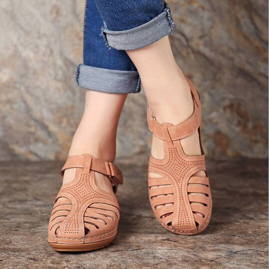 Sandales rétro orthopédiques en cuir