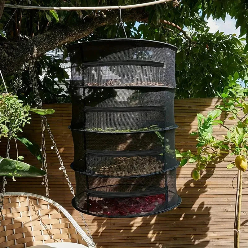 Séchoir suspendu pliable en maille – Filet de séchage multicouche pour fruits, légumes et herbes aromatiques