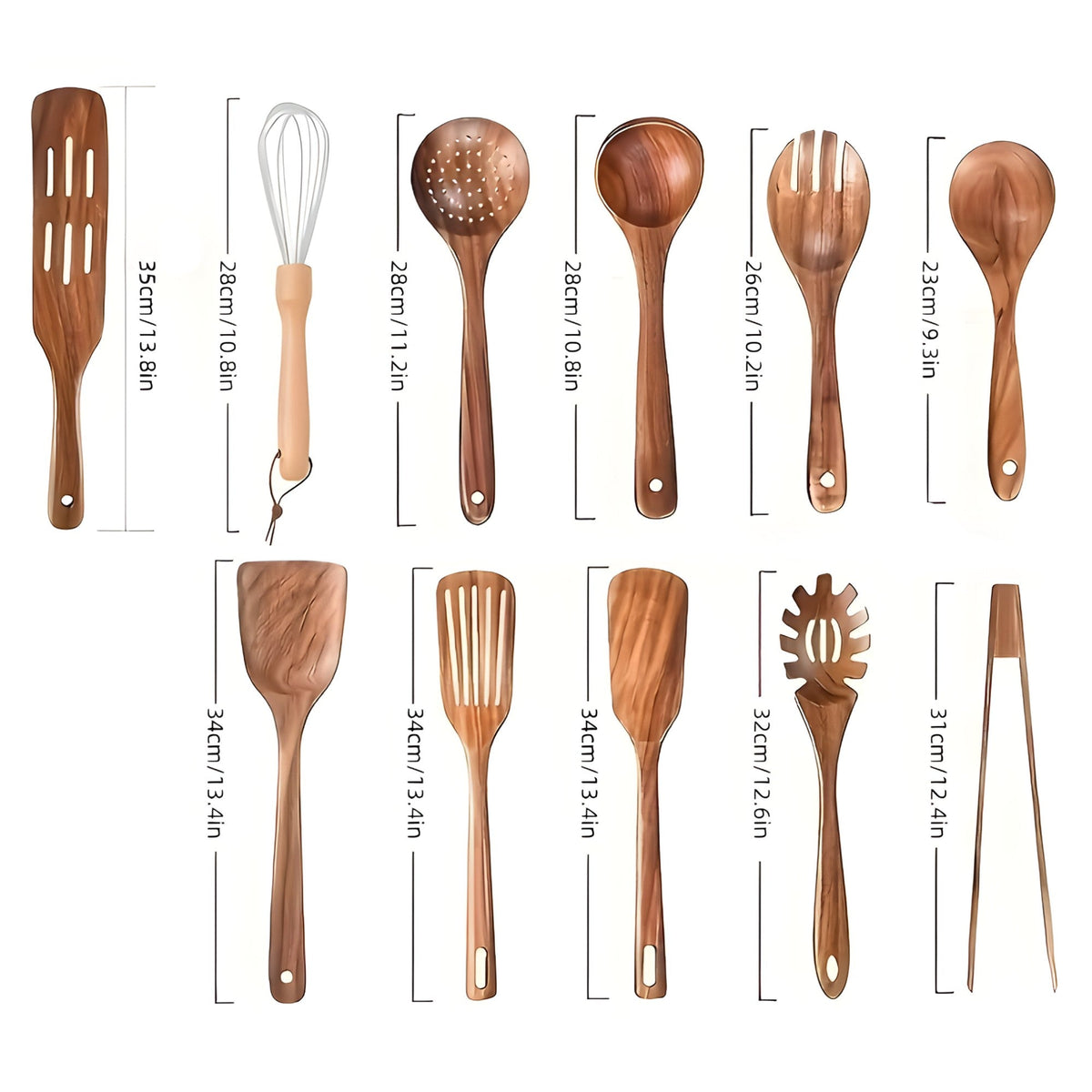 Set d'ustensiles de cuisine en bois | Sûr et polyvalent