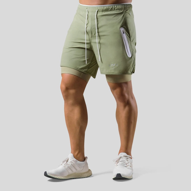 Short de sport 2-en-1 pour homme