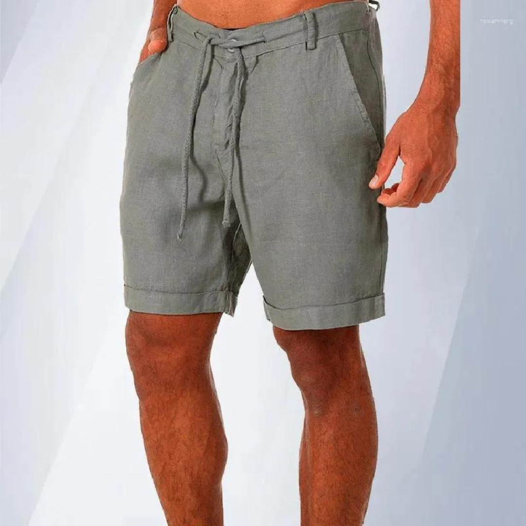 Short homme en coton et lin
