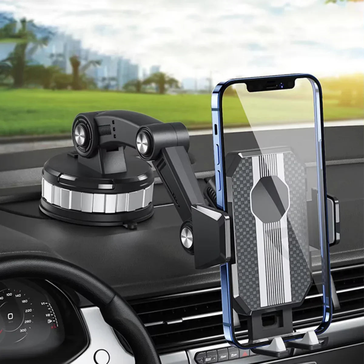 Support smartphone pour voiture | Ventouse ultra-puissante | Rotation à 360° | Utilisation d'une seule main