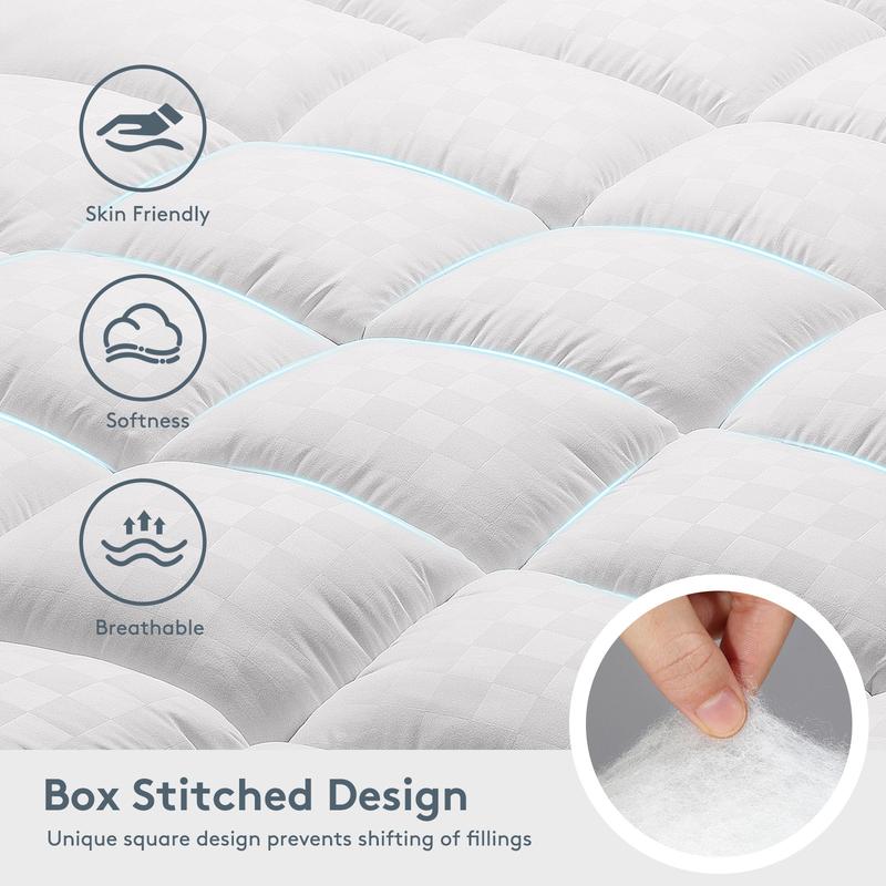 Surmatelas moelleux 1000 g/m² - couche de confort respirante et rafraîchissante