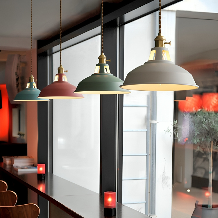 Suspension industrielle rétro en métal à 1 lampe pour restaurant