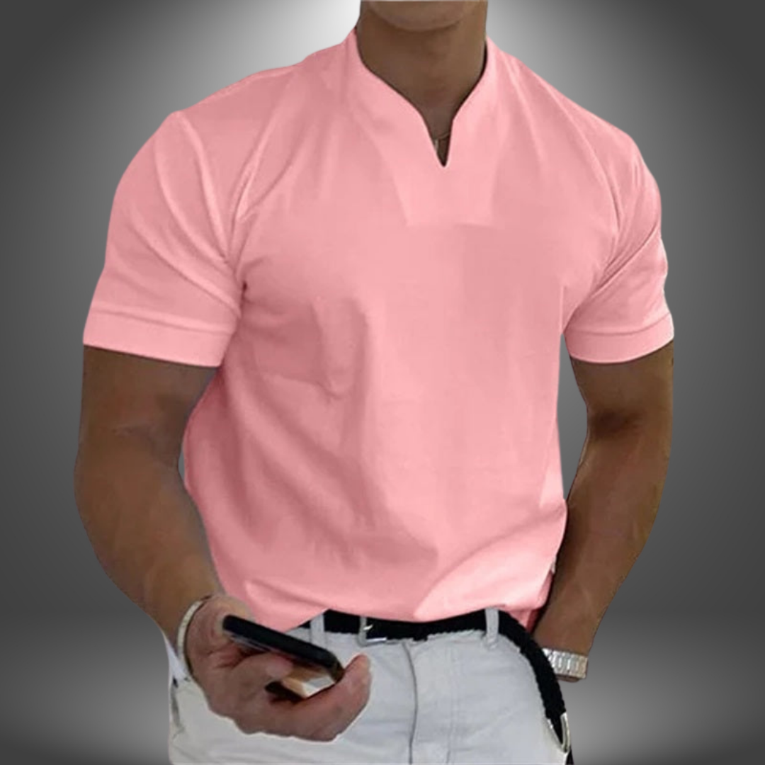 T-shirt à col en V et manches courtes pour homme