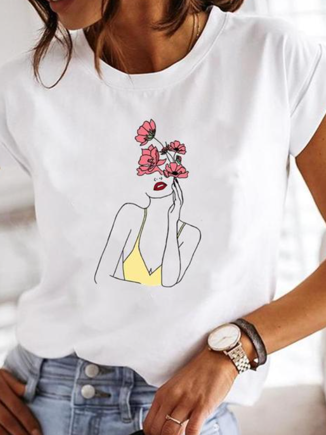 T-shirt imprimé coupe slim pour femme