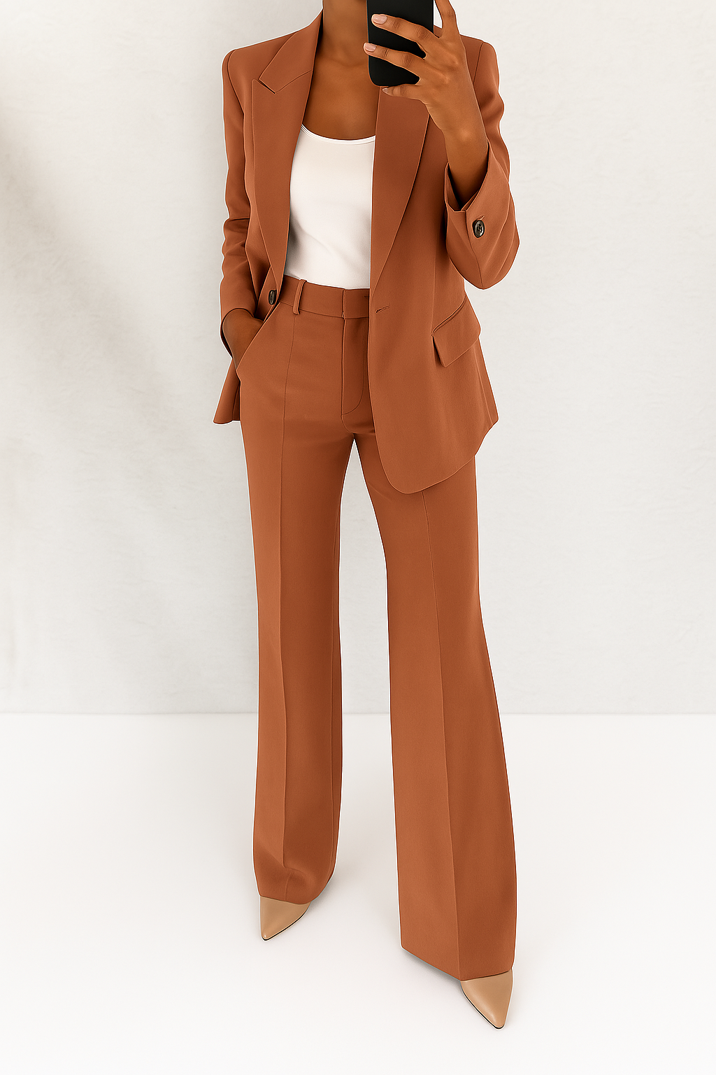 Tailleur pantalon femme jambes larges